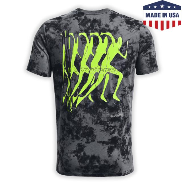 Men's Ua Run Anywhere Short Sleeve Hoodie Sweatshirt Black