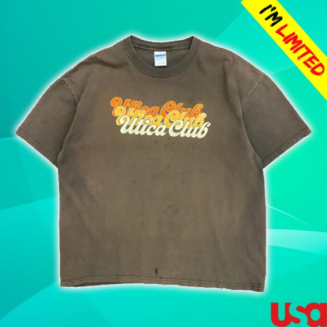 Official Uticavc Shop Utica Vintage Club Thrashed Y2k Utica Club Brown Logo Sweaters Utica Vintage Club Merch Store