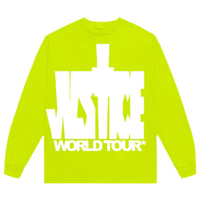 Official Justin Bieber Merch Store Shop Justin Bieber Justice World Tour Neon Long Sleeve New Shirt JustinBieber Apparel Clothing