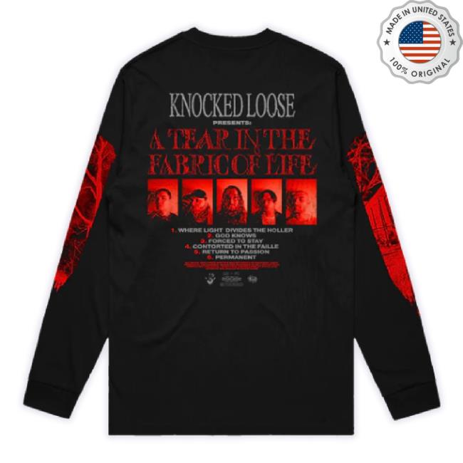 Official 24Hundred Merch Store Knocked Loose A Tear In The Fabric Of Life T-Shirt (Black) 24Hundred Shop