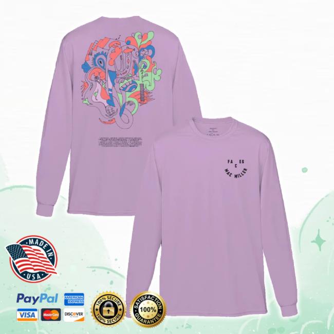 Original Mac Millers Website Merch Store Faces Smile Purple Shirt Macmillerswebsite Shop