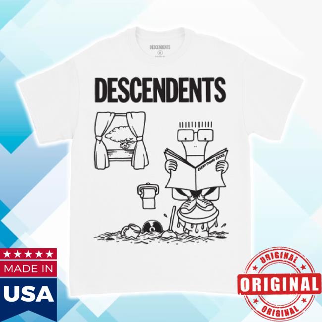Trending Descendents Merch Store Everything Sucks Full Art Hoodie Sweatshirt (White) Descendents Shop