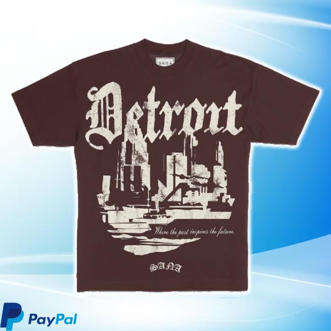 Trending Sana Detroit Merch Store Distressed 3D Detroit Shirt - Brown Sanadetroit Shop