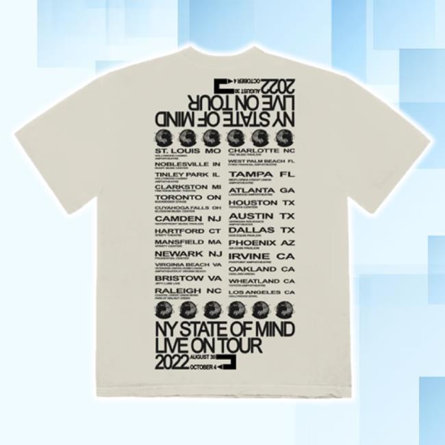 Original Sand 2022 Ny State Of Mind Tour Shirts Nasir Jones Shop