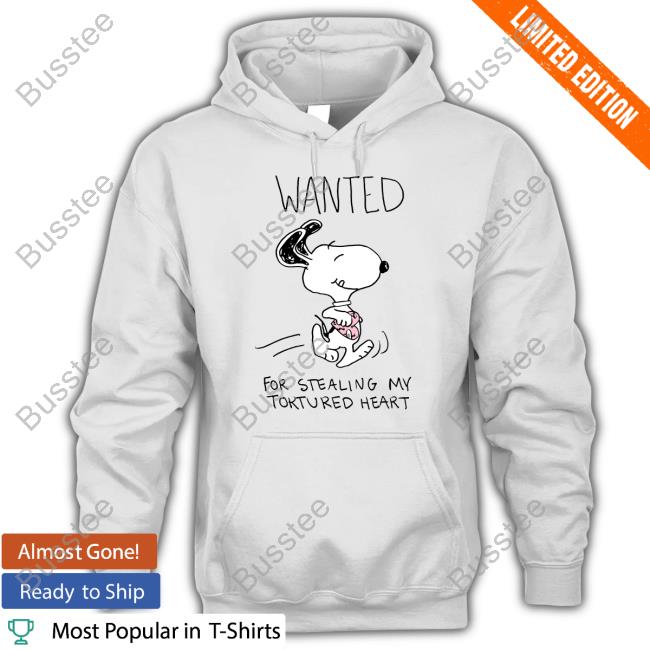 Snoopy Wanted For Stealing My Tortured Heart Hooded Sweatshirt
