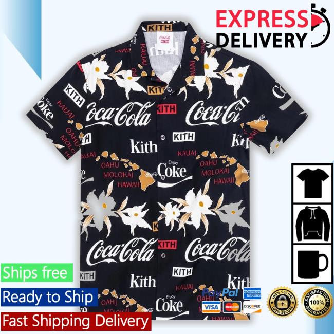Kith X Coca-Cola Hawaiian Camp Button Up 'Black T Shirt