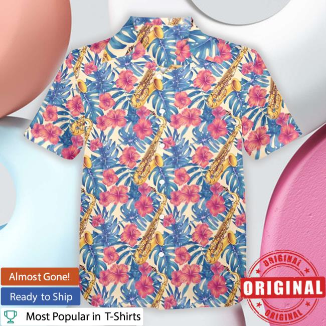 Starcovefashion Merch Music Jazz Floral Flowers Beach Red Blue Vintage Aloha Hawaii Tee