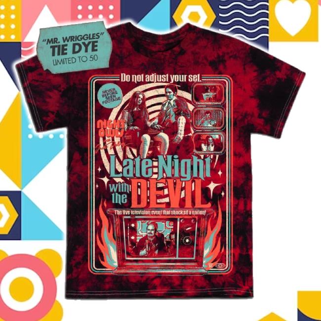 Trending Late Night With The Devil "Mr. Wriggles" Tie Dye Shirts Halftonehorror Shop