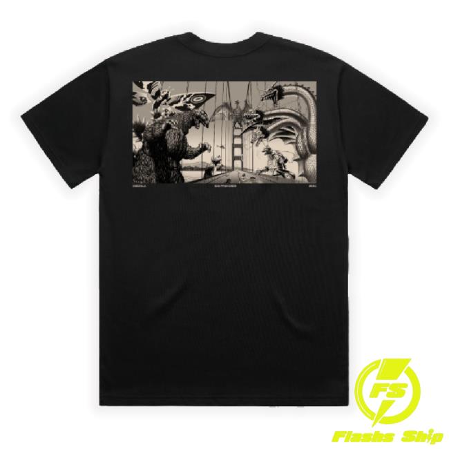 Official Godzilla Baseball Collection: Battle For The Bridge T-Shirt Godzilla Shop