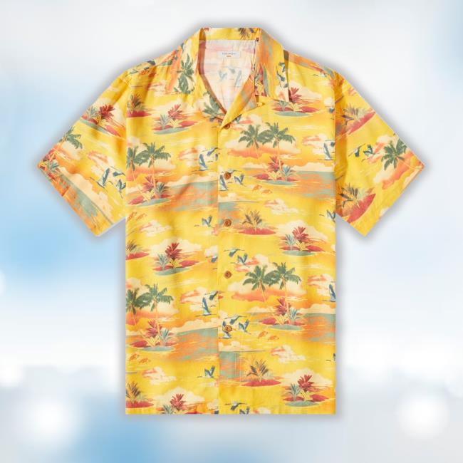 Nudie Jeans Co Men's Nudie Arvid Hawaii Vacation In Sunflower Tee