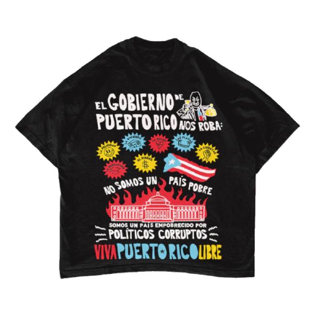 Original Mofongo Merch Store Gobierno De Puerto Rico Tee Shirt (Black) Mofongokicks Shop