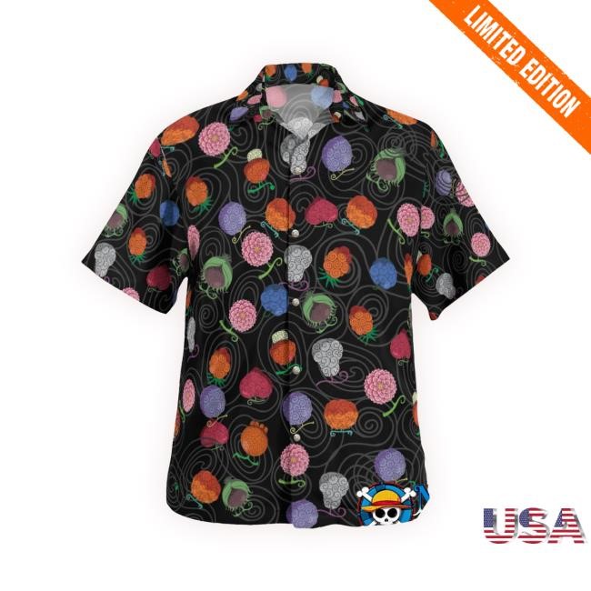 One Piece Devil Fruits Hawaiian Shirt – Demon Devil Fruits Button Up Crewneck Sweatshirt