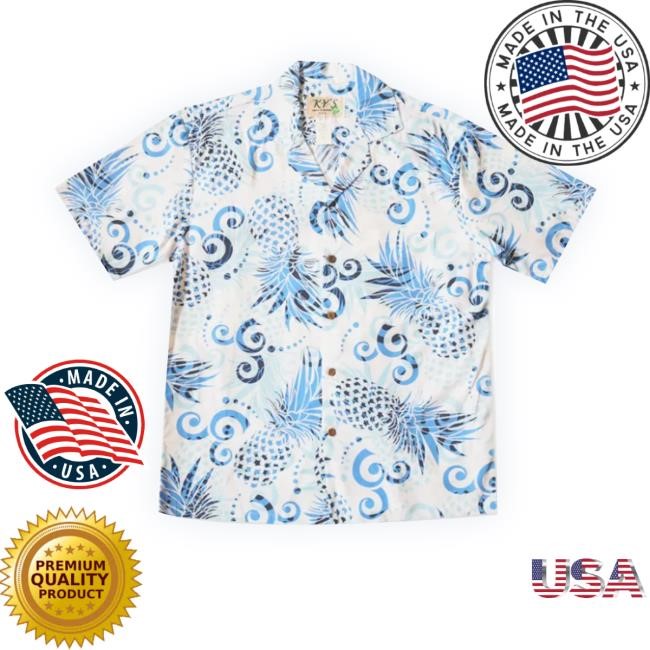 Official Pineapple Swirl White Hawaiian Cotton Crewneck Sweatshirt Official Pineapple Swirl White Hawaiian Cotton Crewneck Sweatshirt