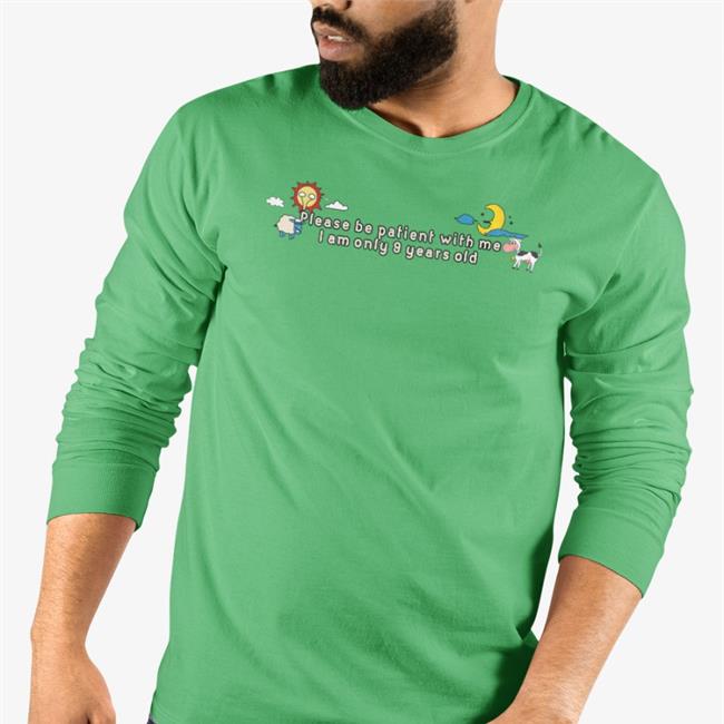 Lucca International Merch Please Be Patient With Me I Am Only 9 Years Old Light Blue T Shirt