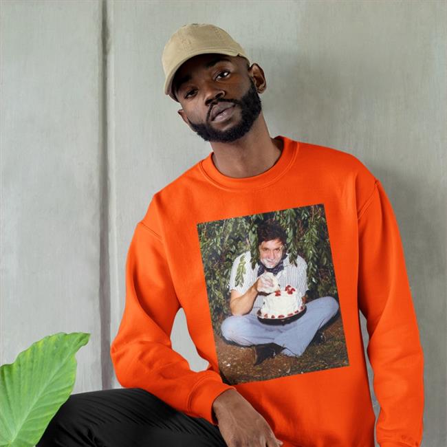 Fan Made Johnny Cash Eating Cake Tee White