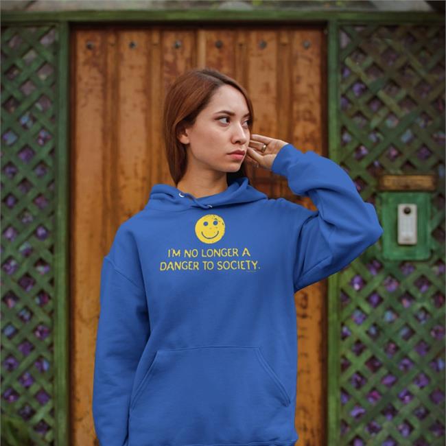 I'm No Longer A Danger To Society Shirt Smiley Canaryyblue