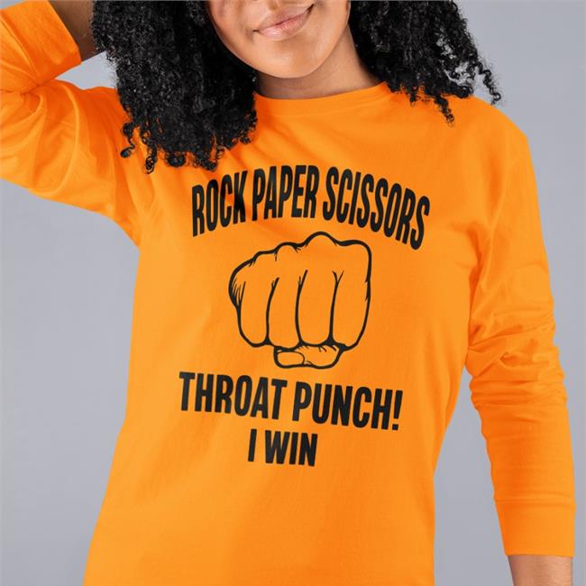 Funny Rock Paper Scissors Throat Punch I Win Shirt