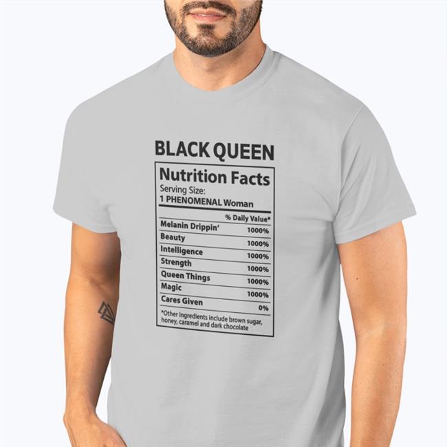 Black Queen Nutrition Facts Tee Shirt