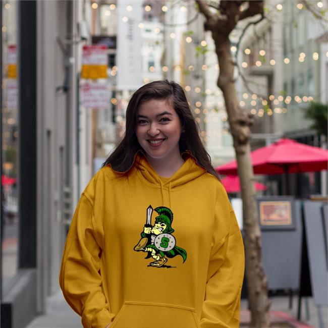 Payton Thorne Wearing Michigan State Spartans Mascot Tee Shirt