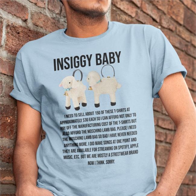 Insignificant Other Insiggy Baby I Need To Sell About 150 At Approximately T Shirt Moschino Lamb Bag