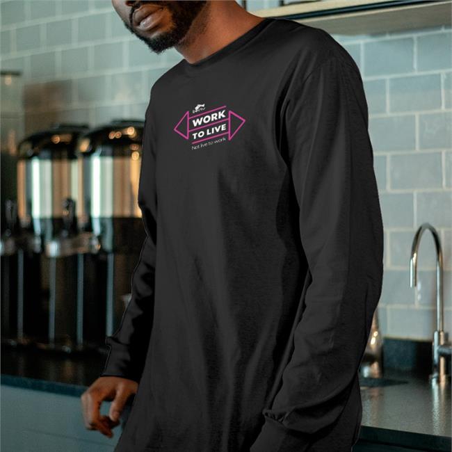Samuel L Jackson Wearing Work To Live Not Live To Work Tee Shirt