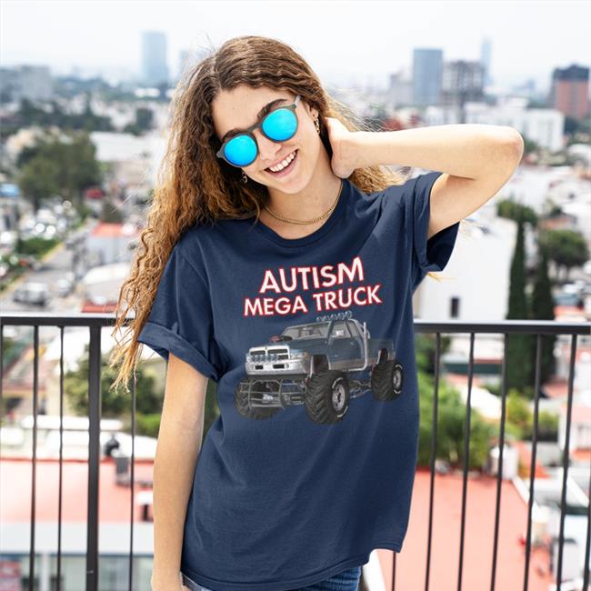 Monster Truck Autism Mega Truck Tee Shirt
