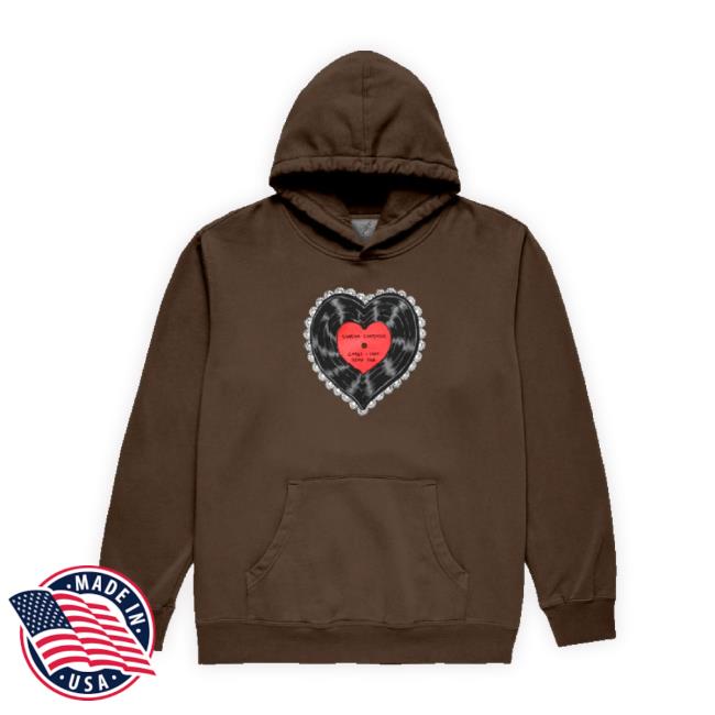 Official Sabrina Carpenter Merch Store Vinylheart - Hoodie - Brown Shopsabrinacarpenter