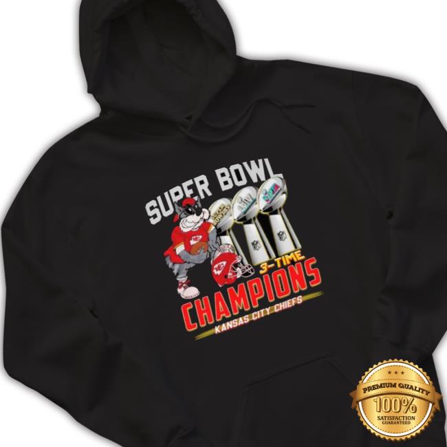 Official Kansas City Chiefs Kc Wolf Super Bowl Champions 3-Time Long Sleeve Shirt