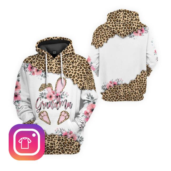 Gearhumans 3D Happy Mothers Day Grandma Bunny Easter Leopard Custom Shirt