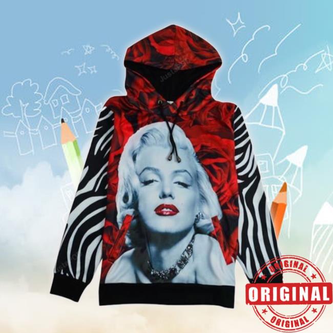 Marilyn Monroe Red Roses Zebra Red Black & White 3D Tee