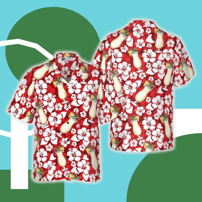 Pina Colada Cocktail Pattern Aloha Hawaiian Shirt For Summer, Colorful Hawaiian t-shirt, hoodie, tank top, sweater and long sleeve t-shirt Outfit For Men Women, Gift For Friend, Team, Family