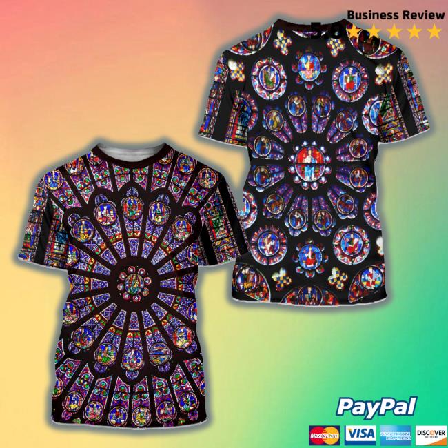 Nd And Chartres Stained Glass All Over Print Long Sleeve T Shirt