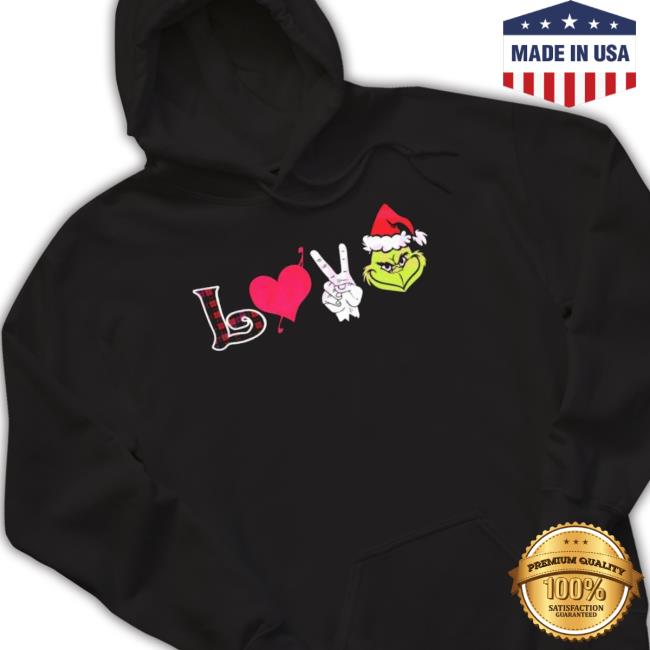 Santa Claus Peace Love Grinch Christmas Long Sleeve Tee Shirt