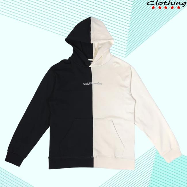 Official Seek Discomfort Merch Split Seeker Pull Over Hoodie Black