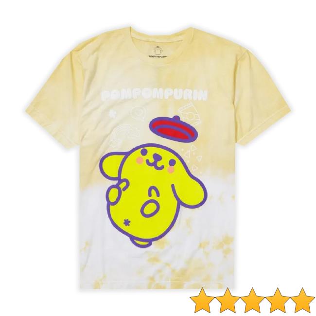 Pompompurin Chibi Tie-Dye Boyfriend Fit Girls Hoodie Sweatshirt
