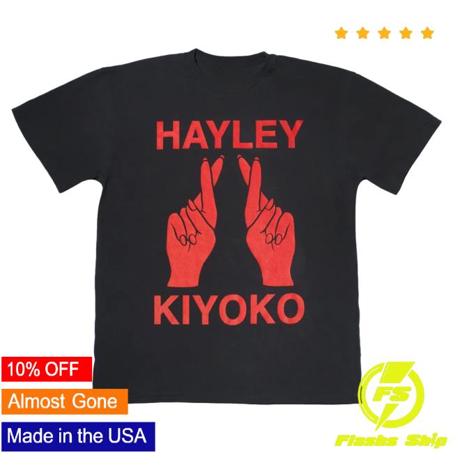 Official Hayley Kiyoko Merch Store Hk Red Fingers Crossed T Shirt Dark Gray HayleyKiyoko