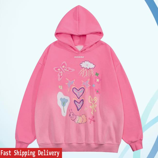 Official Aelfric Eden Clothing Merch Store Aelfric Eden Creative Cartoon Pattern Hood Pink AelfricEden
