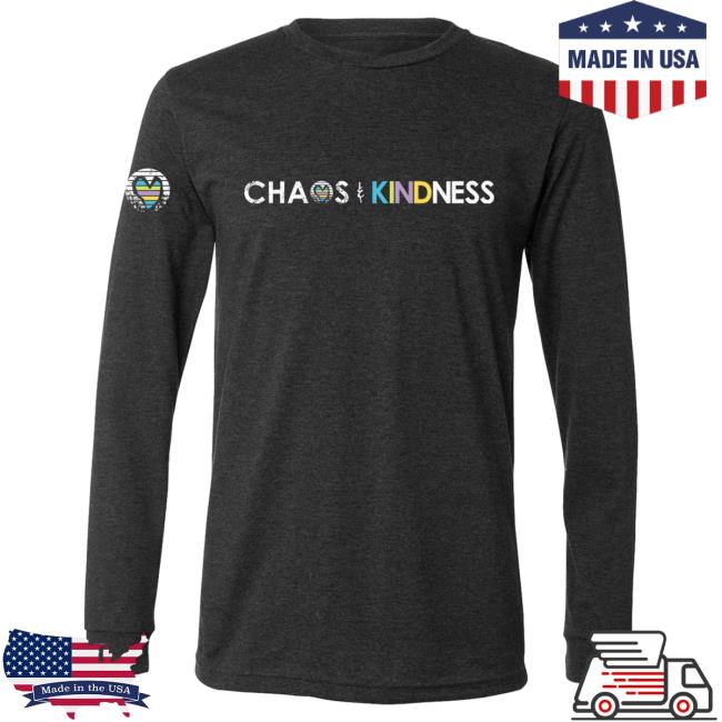 Official Chaos And Kindness Store Chaos & Kindness Logo Long Sleeve Shirt New Dark Grey Heather