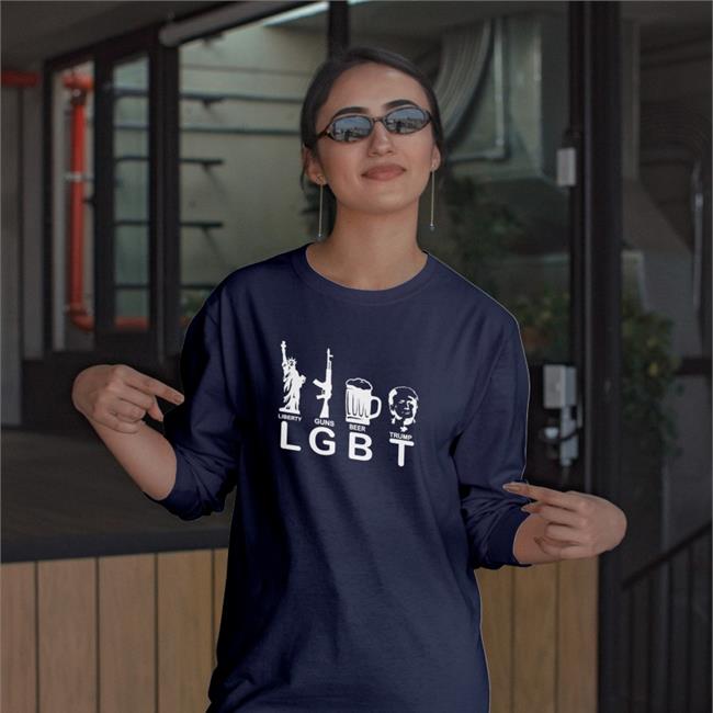 Not Obamas Cousin Lgbt Liberty Guns Beer Strump Tee