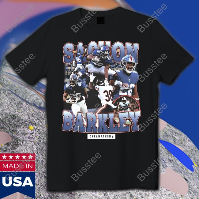 Sterling Shepard Wearing Saquon Barkley Dreamathon Official Shirt