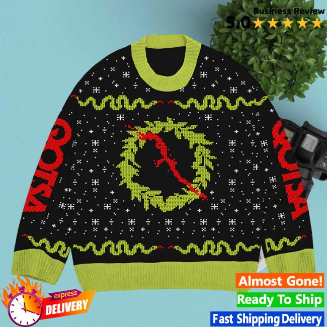 Official Queens Of The Stone Age Qotsa Merch Store Q Wreath Holiday Crew neck Queensofthestoneage