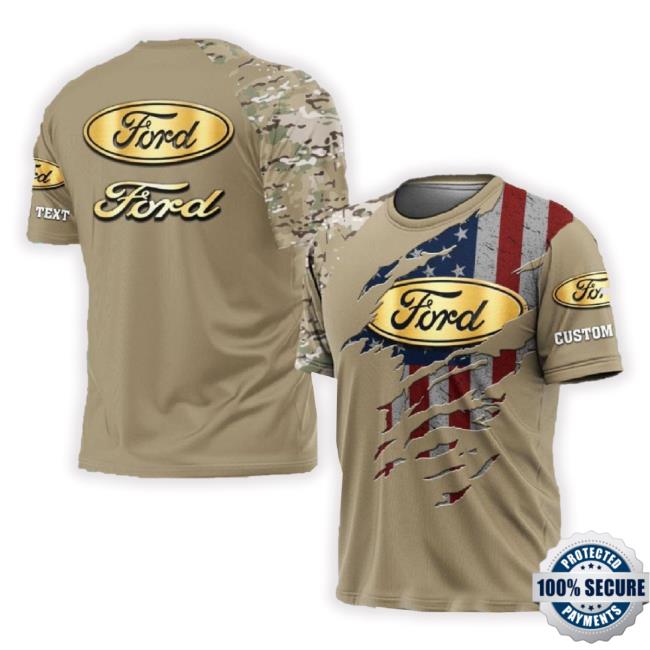 Ford Logo Flag Pattern Custom Name 3D Sweatshirt