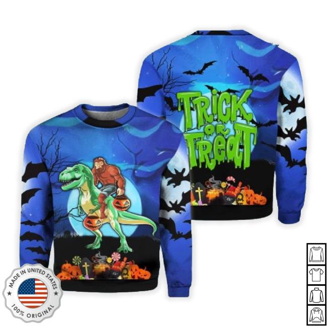 Bigfoot Dinosaur Halloween Party Christmas Ugly 3D Gift Halloween Hoodie Sweatshirt