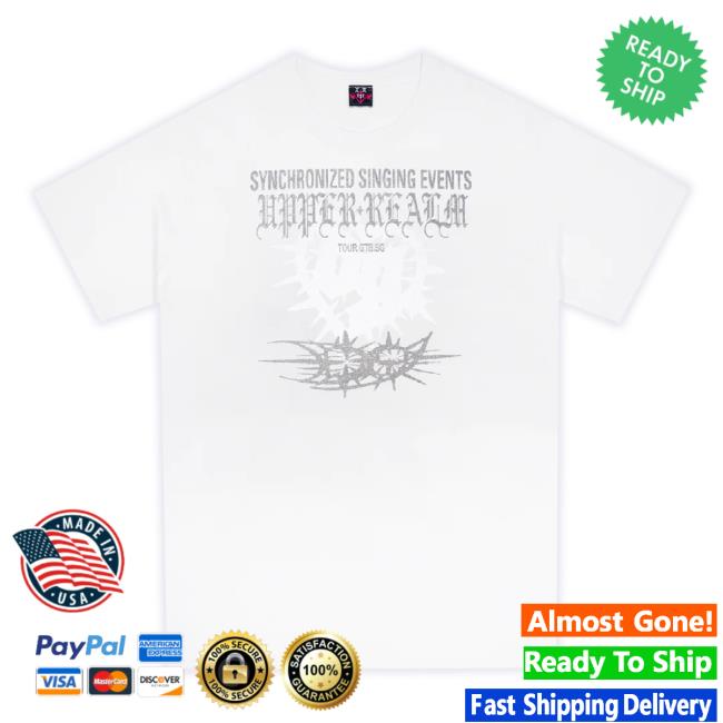 Original Year0001 Merch Store Drain Gang / Upper Realm La Hoodie Sweatshirt White Year0001 Shop