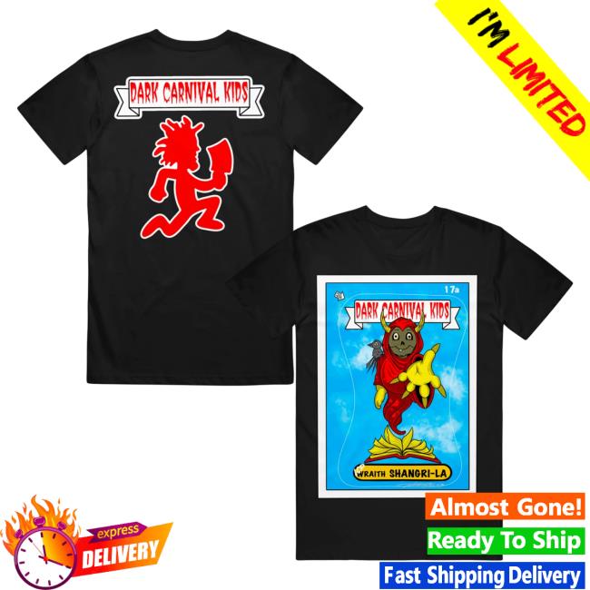 Official Icp Merch Clothing Store Insane Clown Posse Dark Carnival Kids Shangri-La Black T-Shirts