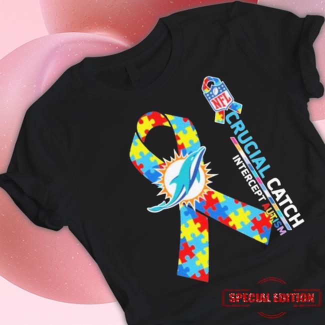 Miami Dolphins Crucial Catch Intercept Autism Crewneck Sweatshirt