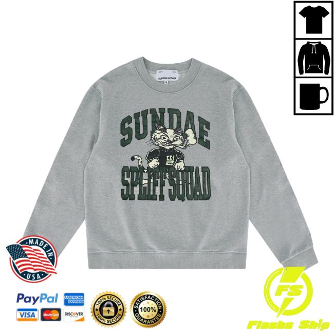 Official Sundae School Merch Store Heather Grey Spliff Squad New Shirt Sundae School Shop