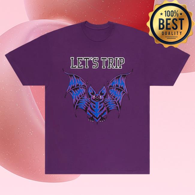 Official Sturniolo Triplets Merch Let's Trip Bat Long Sleeve T-Shirt Team Purple Sturniolo Triplets Clothing Shop Sturnioloclothing