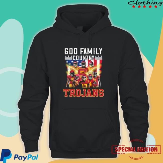 God Family Country Usc Trojans American Flag Long Sleeve Shirt