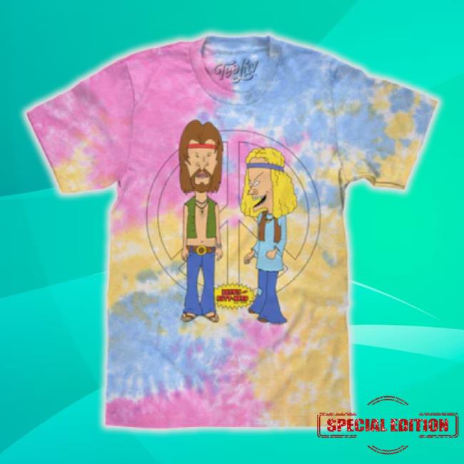 Beavis And Butthead Hippie Tie Dye T-Shirt- Sherbert Tie Dye